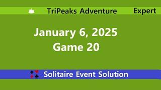 TriPeaks Adventure Game #20 | January 6, 2025 Event | Expert