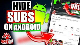 How to hide subscribers on youtube on android