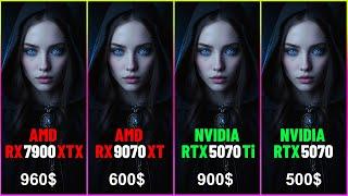 RX 9070 XT vs RTX 5070 Ti vs RX 7900 XTX vs RTX 5070 Test in 15 games at 4K