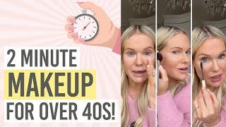 QUICK + EASY NATURAL MAKEUP FOR OVER 40s | 2 MINUTE MAKEUP CHALLENGE! ⏱️
