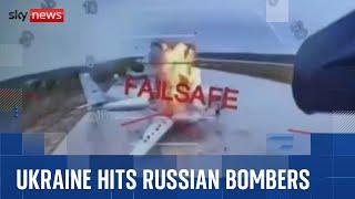 More than 40 Russian bombers hit in attack after drones smuggled into Russia