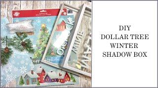 DIY Dollar Tree Winter Shadow Box || Winter Decor || Dollar Tree Christmas