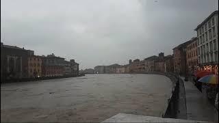 Flooding in river Arno, Pisa, Italy