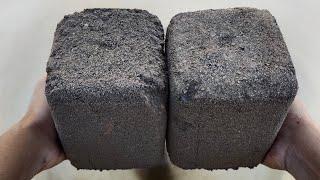 ASMR ||Super crispy charcoal & sand blocks  crumbling dipping and dry crumbling on paste || #asmr