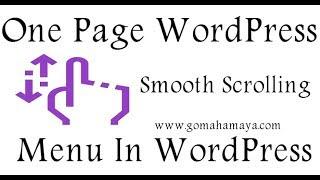 One Page WordPress Smooth Scrolling Menu Tutorial