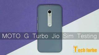 Moto G Turbo Jio sim test....successfull