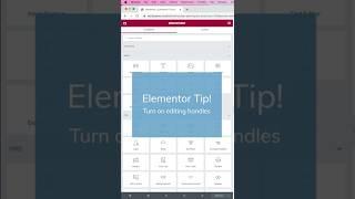 How to Turn on Editing Handles in Elementor