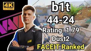 【4K】b1t (44-24) Rating1.79 (Dust2) | Sep 10, 2024 #cs2 #pov