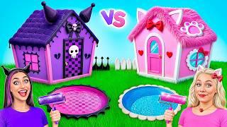 One Colored House Challenge | Hello Kitty vs Kuromi by Multi DO Smile
