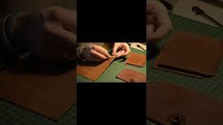 Сделал портмоне из кожи по видео/ Leather document holder #shorts