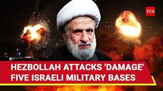 Five Israeli Bases 'Bombed, Damaged'; 130+ Hezbollah Missiles 'Wreak Havoc' | Watch