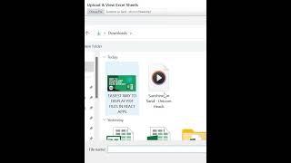 Upload and View Excel Files In React #shorts