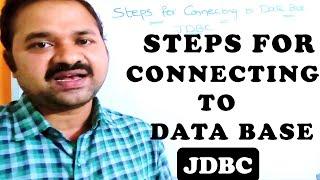 JDBC STEPS FOR CONNECTING TO DATA BASE || STEPS FOR JAVA DATA BASE CONNECTIVITY || WEB TECHNOLOGIES