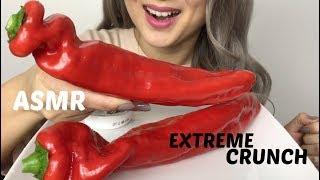 ASMR Extreme Crunch | Giant Marconi Sweet Peppers | No Talking | N.E Let's Eat