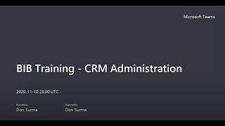 BIB Training - CRM Administration