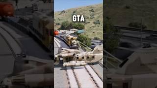 Train VS helicopter in  gta games #shorts #grandtheftauto #gaming #videogame #gta