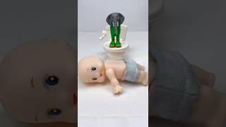 Miniature Lirila fainted toilet set Toy ASMR video #satisfying #toys #shorts