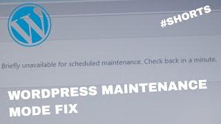 WordrPess Maintenance Mode Fix #shorts