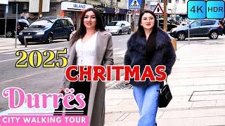 Durrës Christmas Day City Walk Albania  Street Walking Tour in 4K HDR  | 4K Albania 60fps