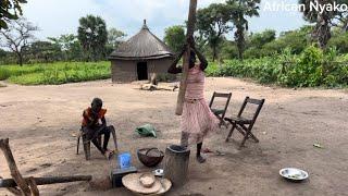 African village life/13yrs Old Collecting Firewood in an African village #shortvideo #cooking