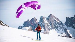 Speedflying school. Speedriding ski launches