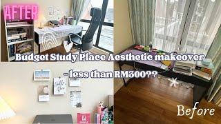 Study Space Makeover with just RM300!! | Aesthetic Vibes | ASMR | Med Student