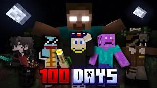 We Spent 100 Days in FEAR NIGHTFALL Minecraft [5 Friends]