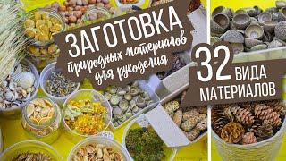  Моя большая заготовка природных материалов для рукоделия / 32 вида материалов | Eva-Konfetti