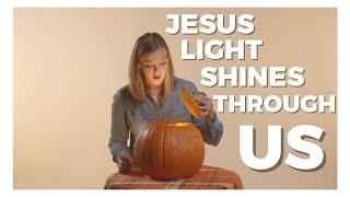 Jesus' Light Shine's Through Us - Pumpkin Jack O Lantern Illustration - Object Lesson - Matthew 5:14