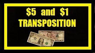 $5 and $1 BILL TRANSPOSITION money magic trick