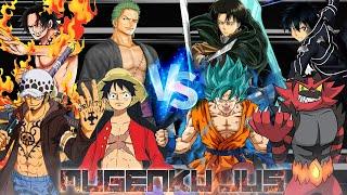 Luffy Wano, Zoro Onigashima, Trafalgar Law, Ace VS Goku LB, Kirito, Levi, Incineroar in MUGEN JUS