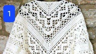 My God, what a beauty! Very simple and stylish crochet. Triangle scarf pattern / Шаль крючком/PART 1