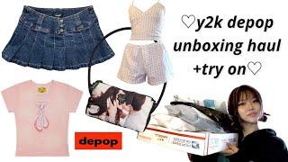 Depop Try On Unboxing Haul (y2k & trendy) +unif & heaven 