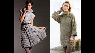 Теплое Платье Спицами - 2020 / Warm Dress with Knitting Needles / Warmes Kleid mit Stricknadeln