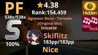 4.38 ⭐ Skiflitz | Agressor Bunx - Tornado (Original Mix) [Insane] +HDHR 100% | FC - osu!