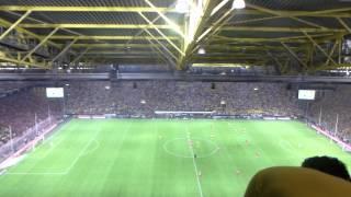 dfl supercup 2013: Borussia vs. Bayern, stadium celebrates goal for BVB