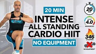 20 MIN CARDIO HIIT WORKOUT - ALL STANDING - Full Body, No Equipment, No Repeats