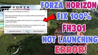 How to fix Forza Horizon 5 Error FH301 Update Your Graphics Driver AMD and NVIDIA GPU Solved