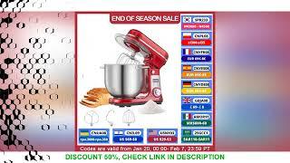 BioloMix Kitchen Food Stand Mixer Blender Quiet Motor Cream Egg Whisk Whip Dough Kneader 6-Speed 120