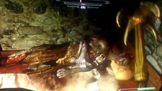 Athis (Skyrim) Gets Hurt & Doesn't Move