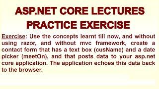 Practical on ASP.NET Core Middleware - Contact form without Razor, without MVC  (3.1, 5 and later)