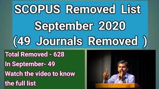 SCOPUS Journals Removed List September 2020 | Milton Joe