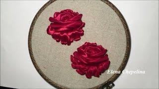 Rose embroidered with ribbons