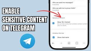 Sensitive Content On Telegram | Turn On/Off