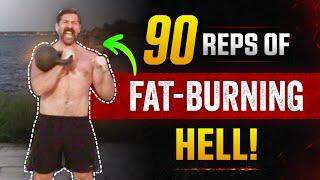 4 Minute Single Kettlebell "Strength Cardio" Routine [90 Reps of Pure HELL!] | Coach MANdler