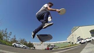 FRISBEE SKATEBOARD TRICK SHOTS!