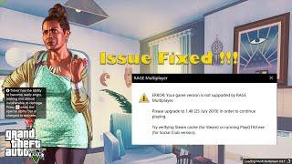 Error your game version is not supported by Rage Multiplayer Fix !! RAGE:MP