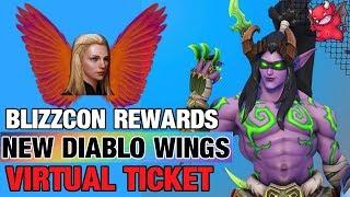 Blizzcon 2019 Virtual Ticket Rewards - Diablo Wings, WoW Pets, Overwatch Skins