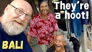 Old couple let me into their shanty home.Bali.