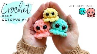 QUICK & EASY - Crochet baby octopus *no sew* crochet amigurumi tutorial (step by step) Right-Handed